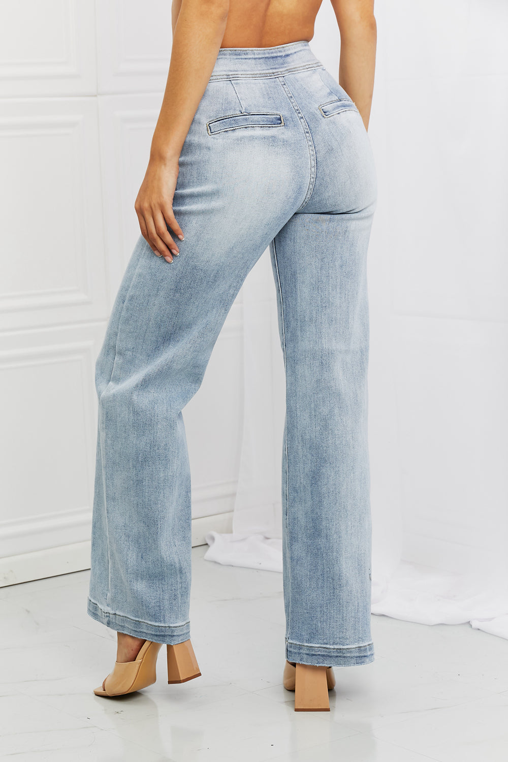 RISEN Full Size Luisa Wide Flare Jeans