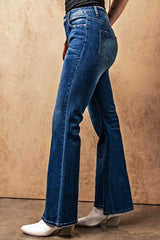 Baeful High Rise Flare Jeans with Pockets