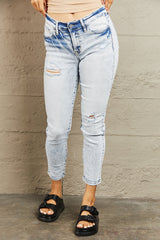 BAYEAS – Skinny-Jeans mit mittelhohem Bund und Acid-Waschung