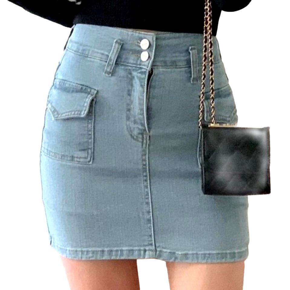 Mini-Jeansrock mit Klapptasche