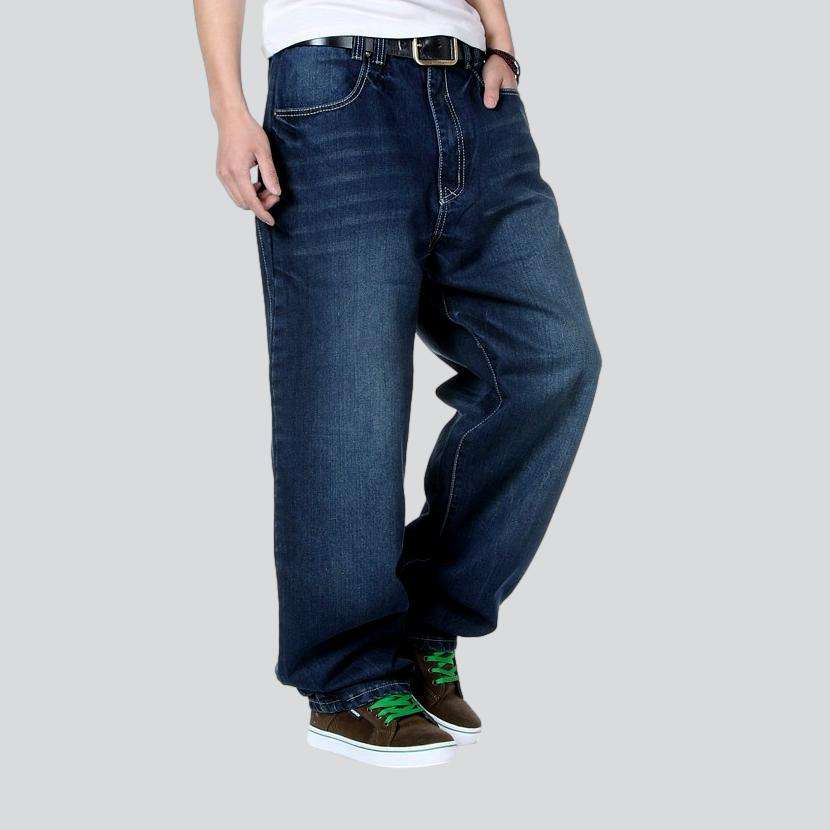 Dunkle Hip-Hop-Baggy-Jeans für Herren