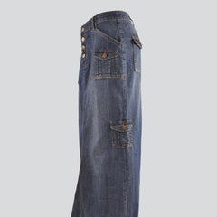 Stylischer langer Cargo-Jeansrock