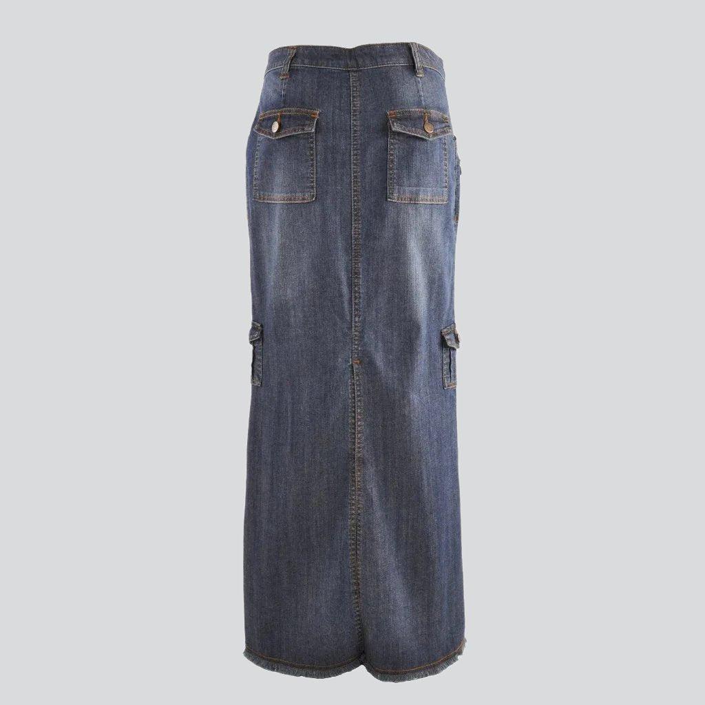 Stylischer langer Cargo-Jeansrock