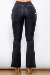 Zip Detail Flare Long Jeans