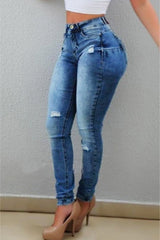 Lange Jeans im Used-Look