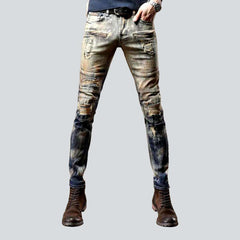 Aged trendy jeans for men