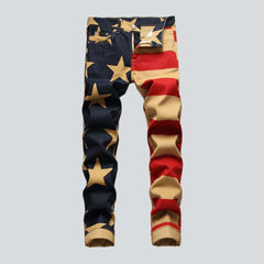 American flag painted men jeans