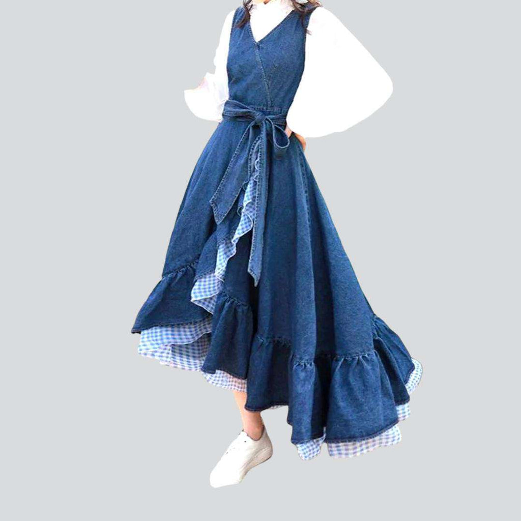 Asymmetric denim dress with ruffles Rae Jeans Asymmetric denim dress with ruffles Rae Jeans