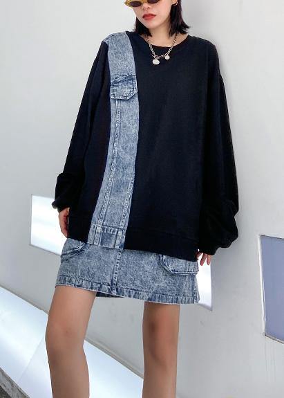 Autumn suit new female plus size sweater + denim skirt two-piece