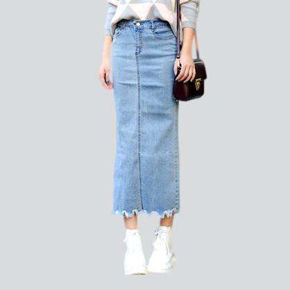 Back slit long denim skirt – Rae Jeans