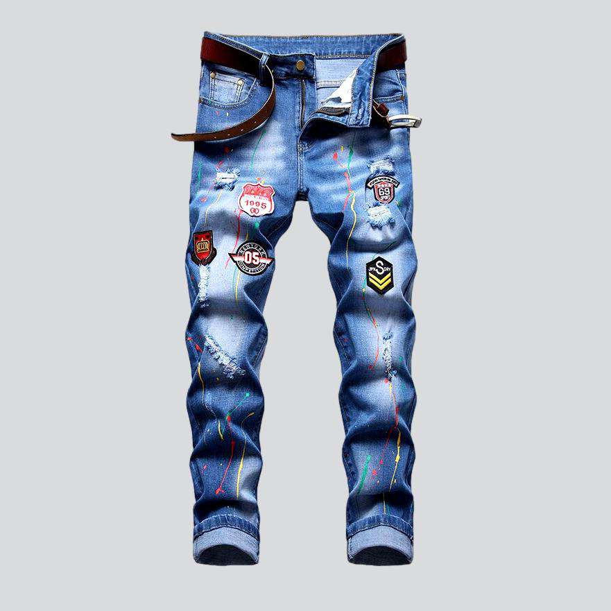 Badge embroidery jeans for men – Rae Jeans