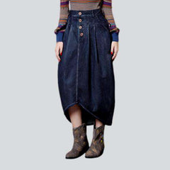 Baggy long denim skirt