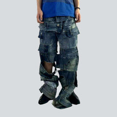 Baggy Herren Mid-Waist Jeans