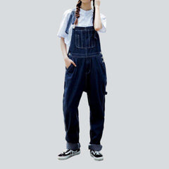 Baggy women denim bib overall