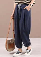 Beautiful Blue Pockets Denim Harem Pants