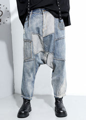 Beautiful Blue denim Patchwork Pants