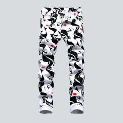 Beauty digital print men jeans