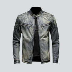 Biker-Bomber-Jeansjacke für Herren