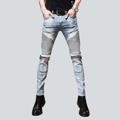 Biker jeans with knee zippers