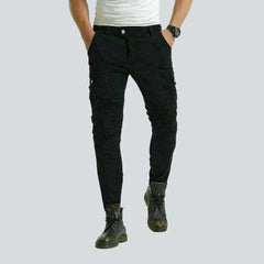 Black biker jeans for men