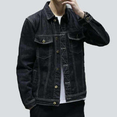 Black trucker men denim jacket