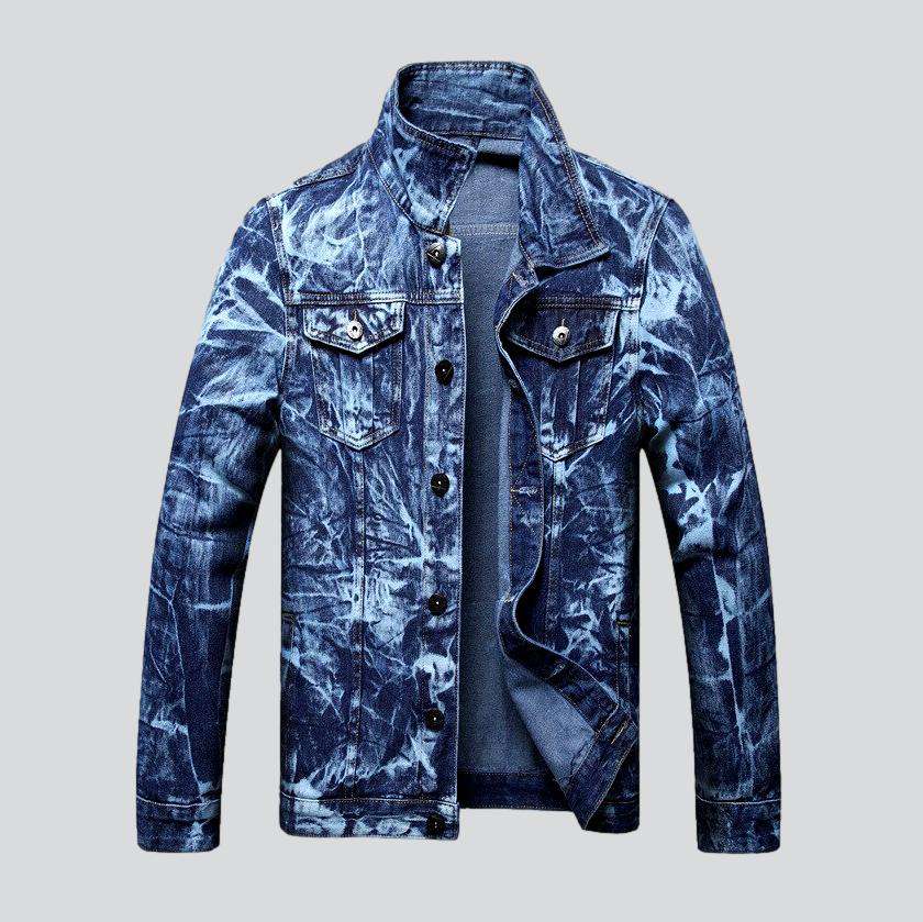 Bleach-painted men's denim jacket – Rae Jeans