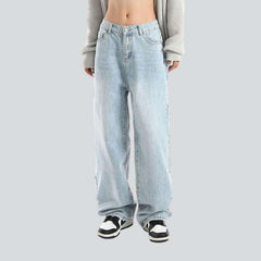 Bleached baggy women jeans