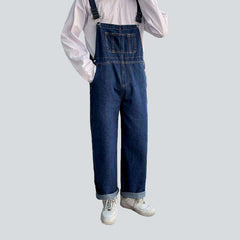 Blue baggy men denim jumpsuit