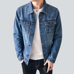 Blue men casual denim jacket