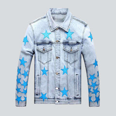 Blue stars light denim jacket