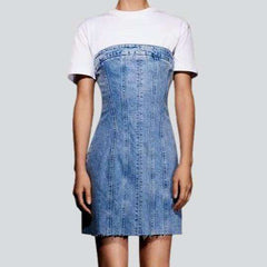 Body con mini denim dress