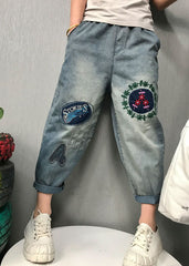 Bohemian Blue Embroideried denim Pants