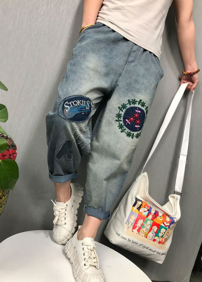 Bohemian Blue Embroideried denim Pants