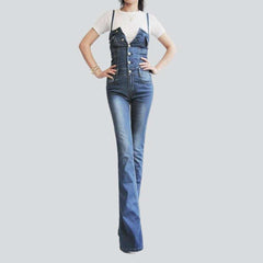 Ärmelloser Jeans-Overall im Bootcut-Stil