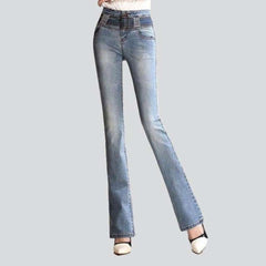 Boot cut women jeans with belt