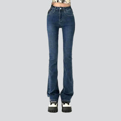 Bootcut stonewashed jeans for women