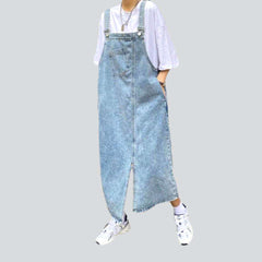 Bottom slit women denim dress