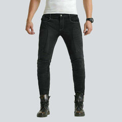 Breathable mesh men biker jeans