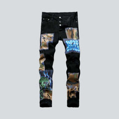 Camouflage patchwork jeans for men