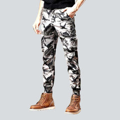 Camouflage print cargo men jeans