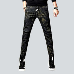 Camouflage print men denim joggers