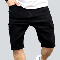 Cargo black men denim shorts