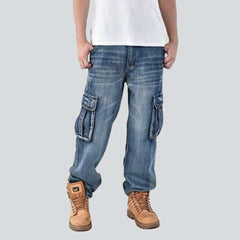 Cargo loose men denim pants