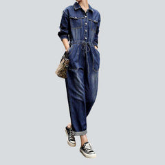 Casual loose women denim overall