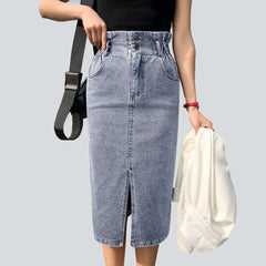 Casual midi denim skirt