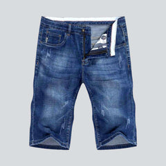 Casual slim men denim shorts