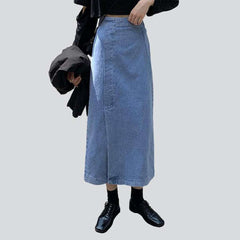 Casual women long denim skirt