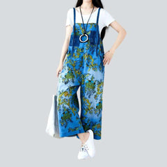 Chinese ornament women denim jumpsuit