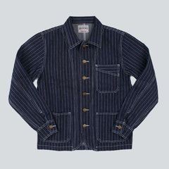 Classic striped men denim jacket