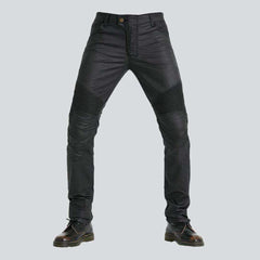 Coated denim men biker jeans